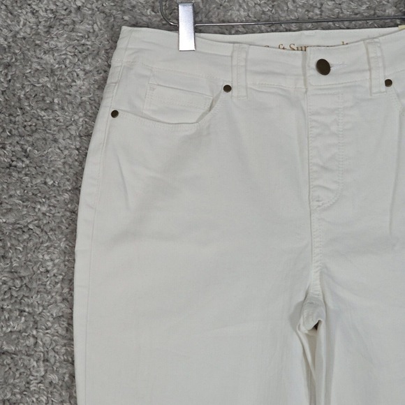 Soft Surroundings Jeans Womens 6T-8T White Triple‎ S Flare Slimming Stretch - Picture 2 of 13